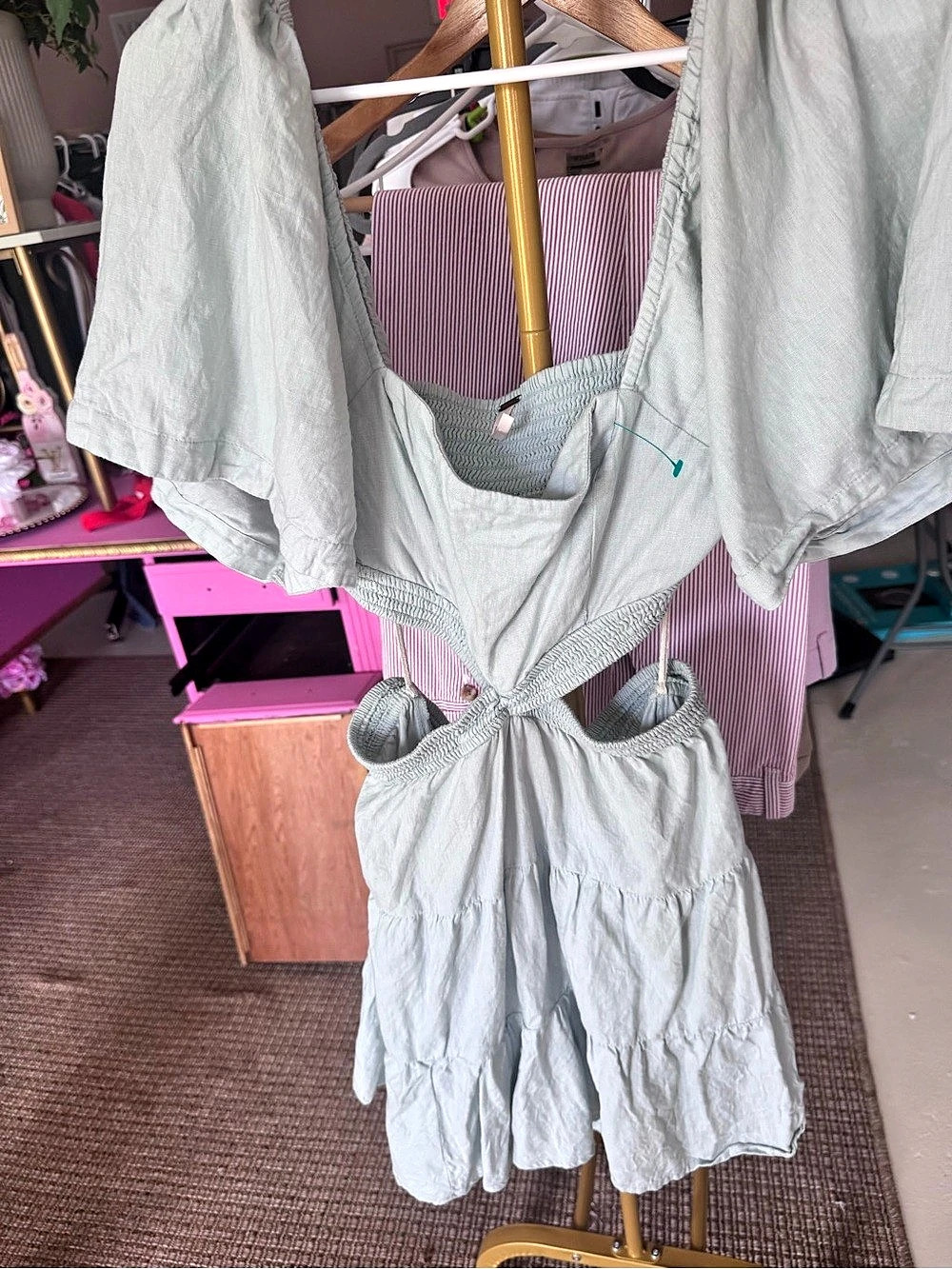 Free People Perfect Day Mini Dress Green Medium